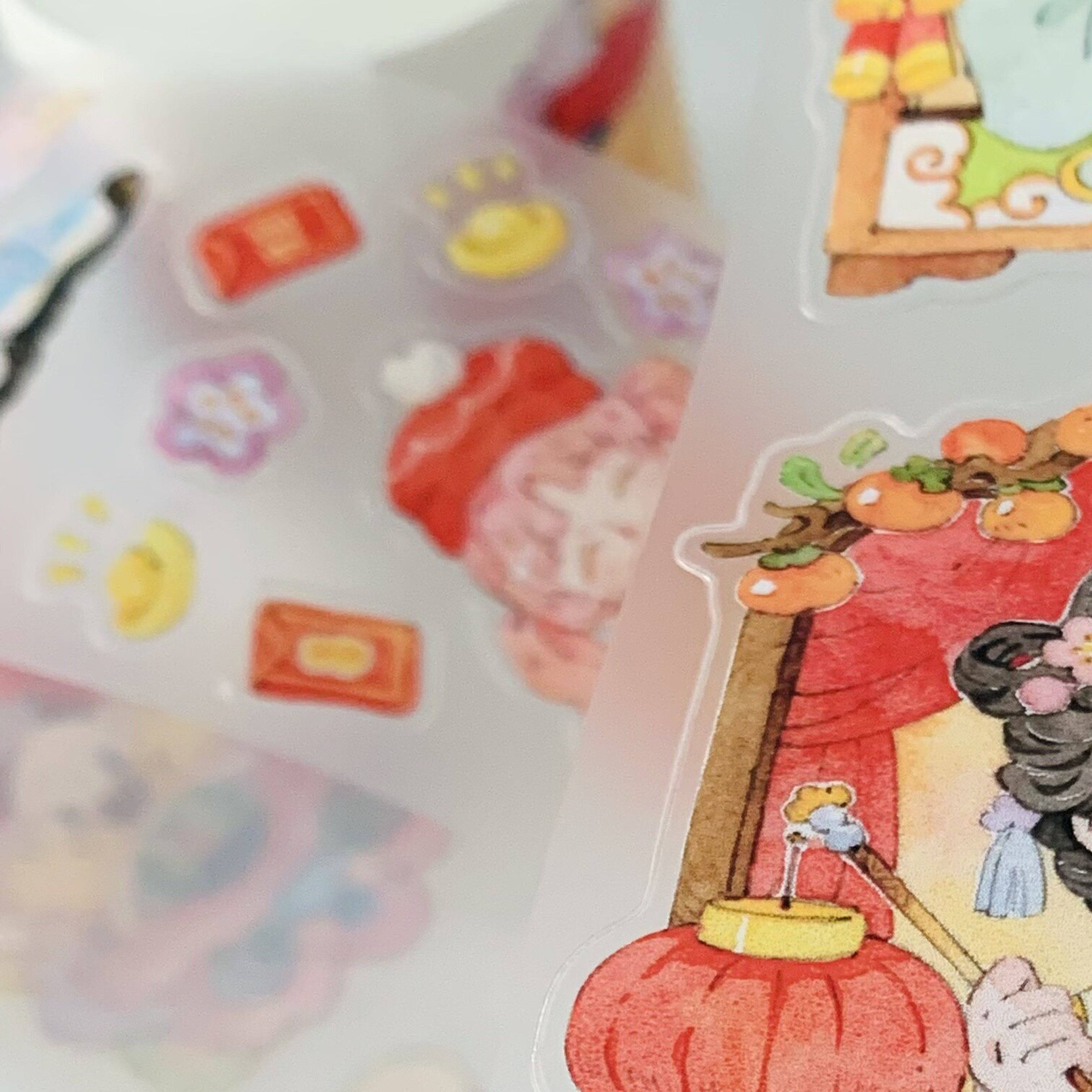 整卷|今日见你原创和纸胶带亚米那达绘新年啦少年少女篇贴纸卷