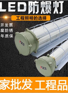 led防爆灯隔爆型BPY1X40W2X40W防爆T8荧光灯仓库厂房车库三防灯具