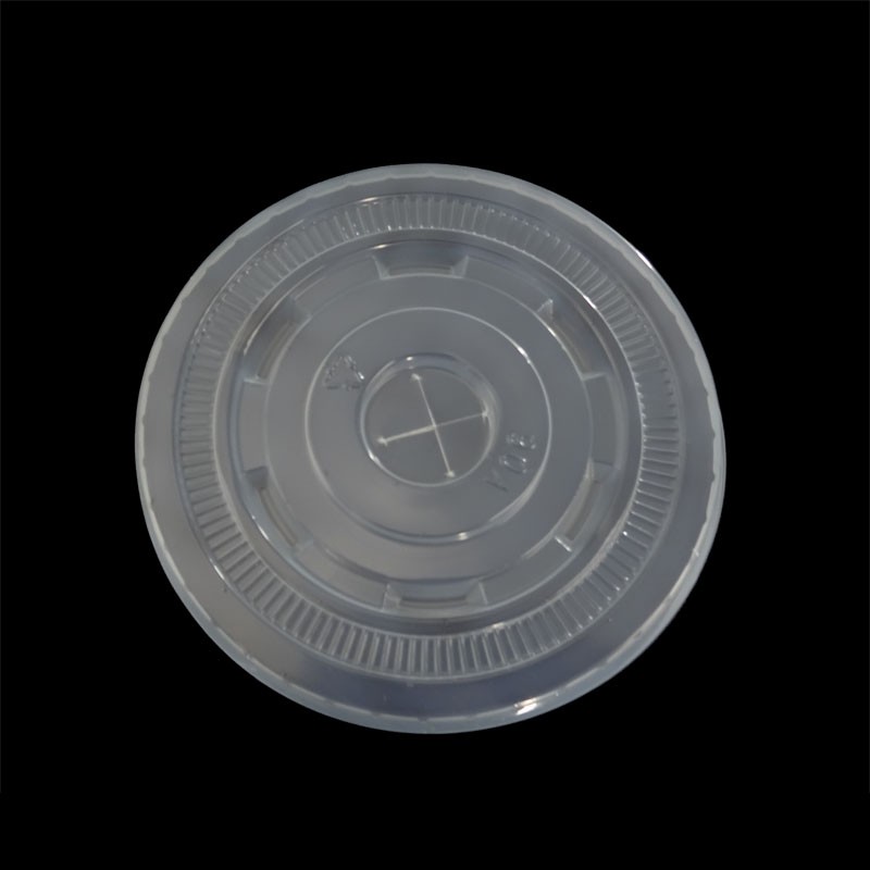 90口径豆浆杯盖一次性十字透明平注塑塑料纸杯专用平盖盖子