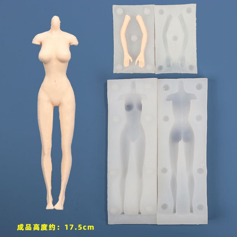 粘土人偶身体模具 男女全身矽胶模具 DIY黏土模型软陶泥 人体模具