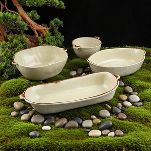 密胺三出山新式火锅烤肉摆盘蔬菜拼盘餐具油碟碗山媛媛山屿间系列