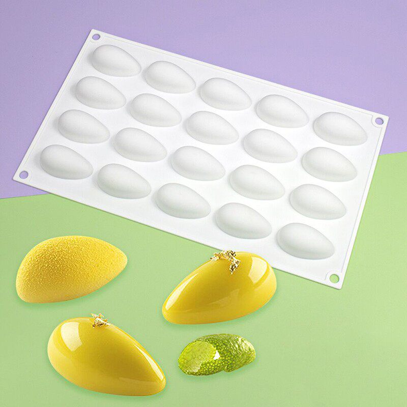 新款20连贝壳夹心慕斯模具 椭圆巧克力蛋糕硅胶模具装饰烘焙工具