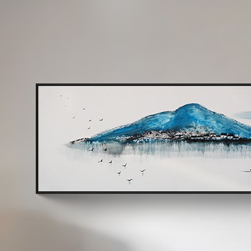 客厅挂画新中式沙发背景墙面装饰画横幅禅意山水卧室床头茶室壁画