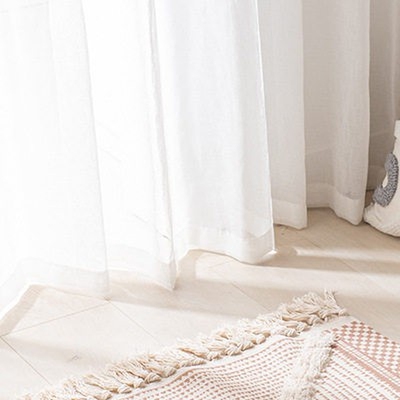 ins风北欧棉质地垫儿童房牀边长条小地毯家用门口垫子可机洗吸水