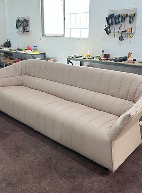 设计师moel真皮沙发小型懒人可躺可睡客厅简约现代轻奢小户型直排