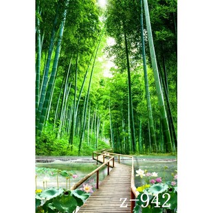 新快手主播直播拍段子视频背景布竹林风景春季 花草3d立体942