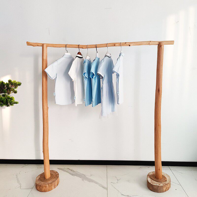 干树枝装饰树衣架实木去皮衣服展示架服装店落地挂衣货架套装包邮