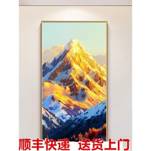 日照金山挂画客厅装饰画现代简约沙发背景画高级感背有靠山玄关画