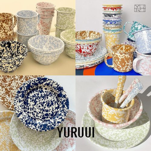 [YURUUI设计师]Crow Canyon经典泼墨搪瓷酸奶燕麦碗沙拉杯盘