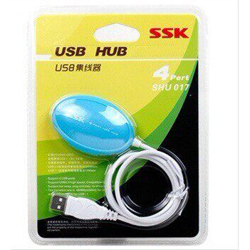飈王SSK SHU017 4口 飞梭集线器 USB转HUB 蓝色 UCB扩充器 延长线