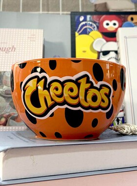 进口奇多CHEETOS波点陶瓷零食碗餐具大容量实用汤碗泡面碗