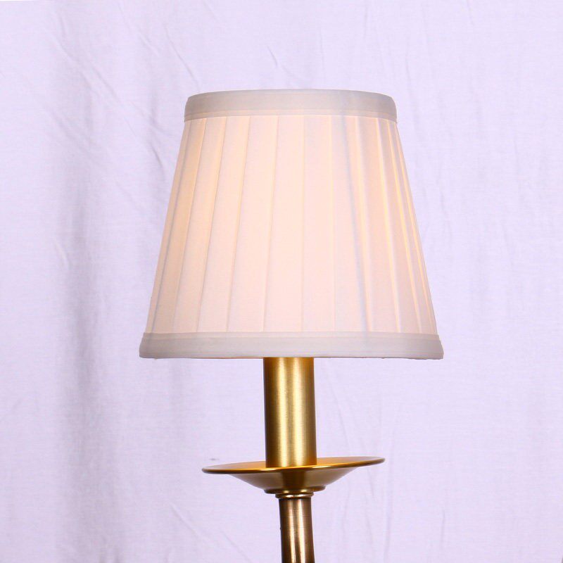 美式欧式布艺灯罩灰色外壳台落地灯大小号圆形卧室书房牀头灯创意