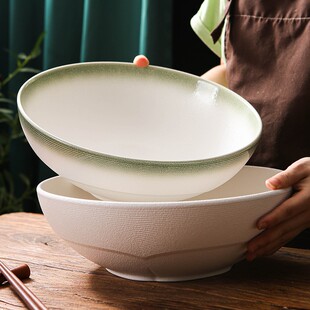 日式复古12寸钵钵鸡专用汤碗家用沙拉和面盆水煮酸菜鱼加深大海碗