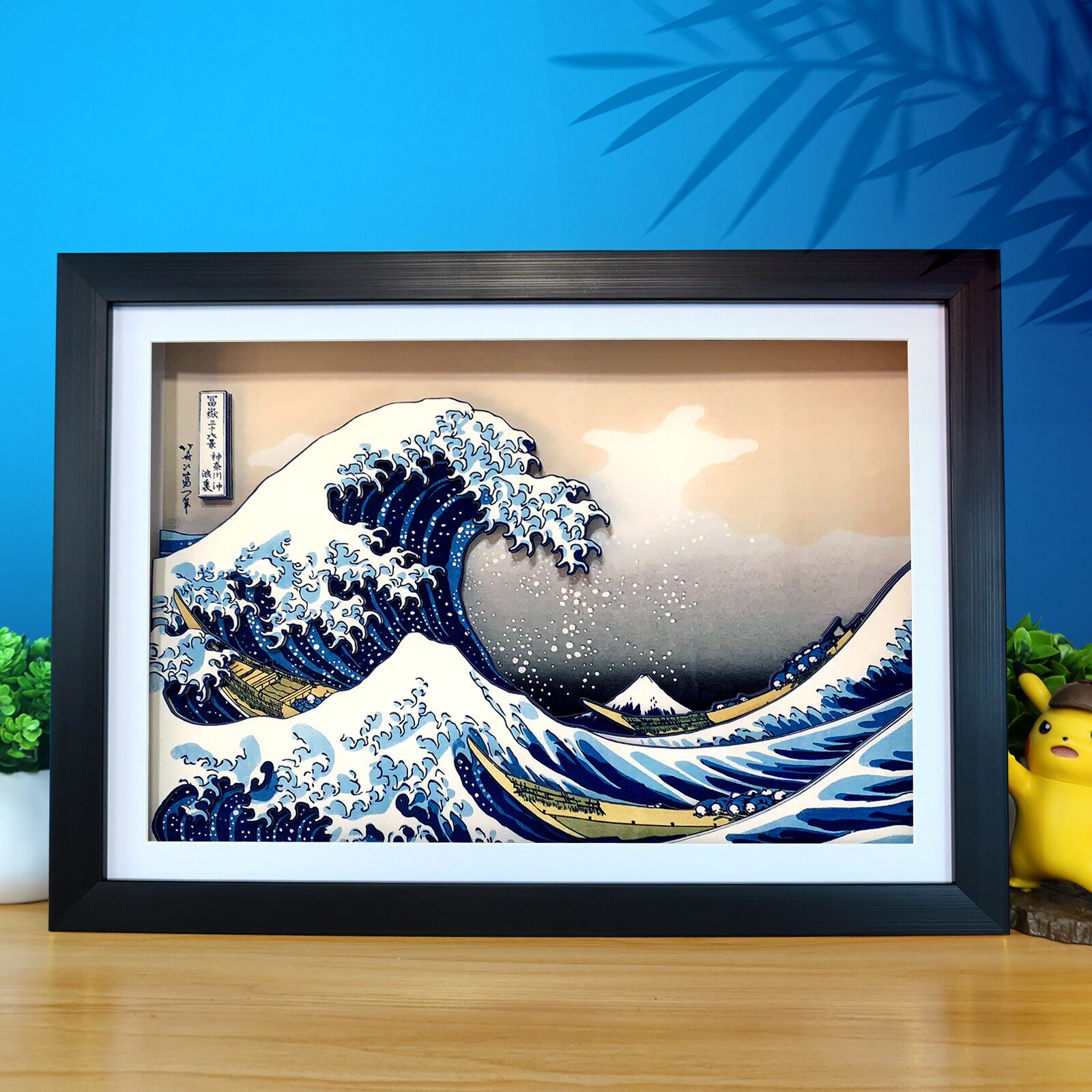 浮世绘北斋海浪立体画神奈川冲浪里纹身日料店日式3D纸艺配画礼物