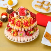 王哥庄80大寿手工寿桃馒头生日老人祝寿花馍胶东中式 蛋糕送礼盒