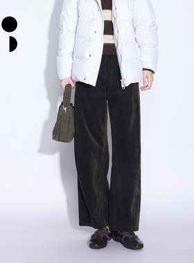 WZWJ/未知未觉高级感复古宽松高腰阔腿灯芯绒休闲裤女W543K11541