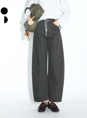 2025秋装新品微弯刀剪裁高密梭织面料长裤橄榄绿色裤子W531K11316