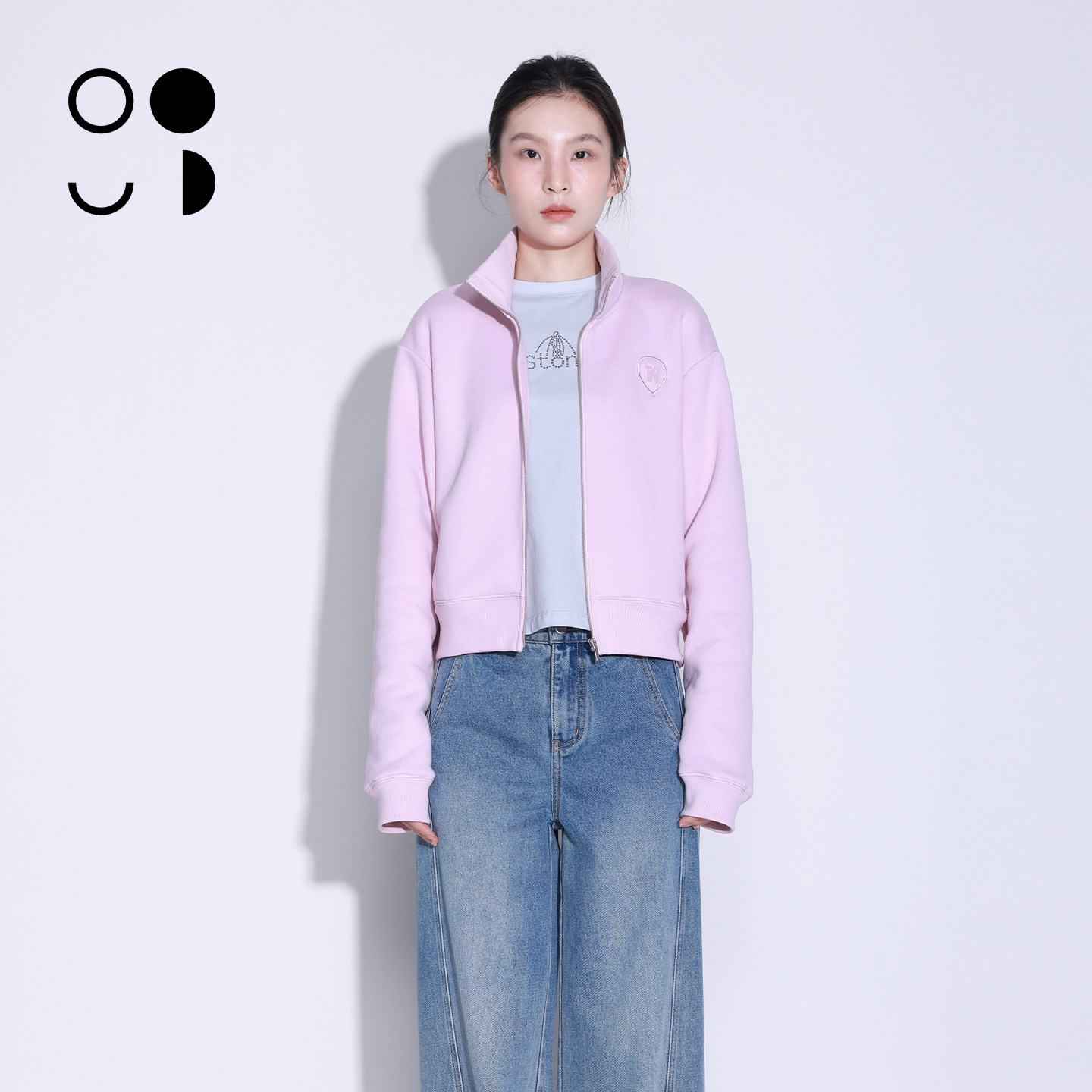 WZWJ短款翻领休闲运动开衫卫衣