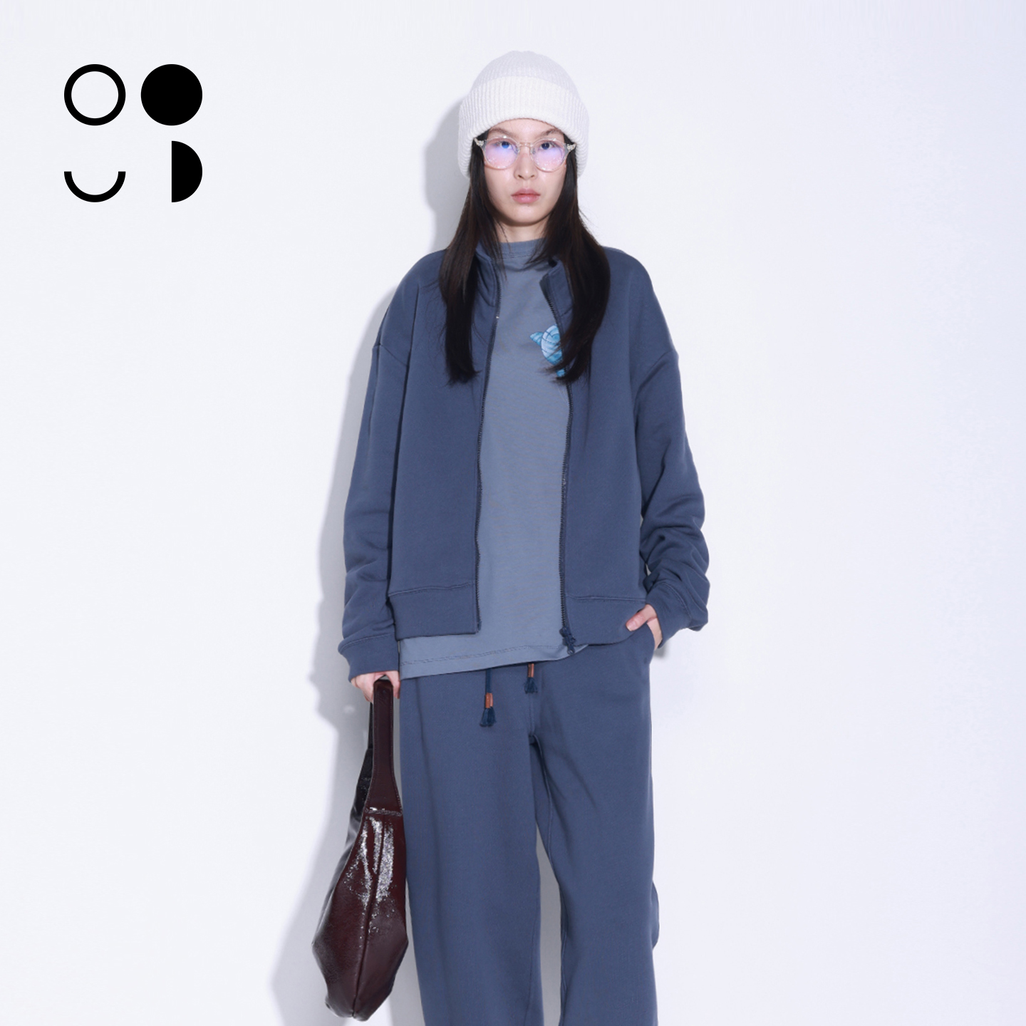 WZWJ/未知未觉短款双拉链立领开衫卫衣纯色开衫外套女W543V11537