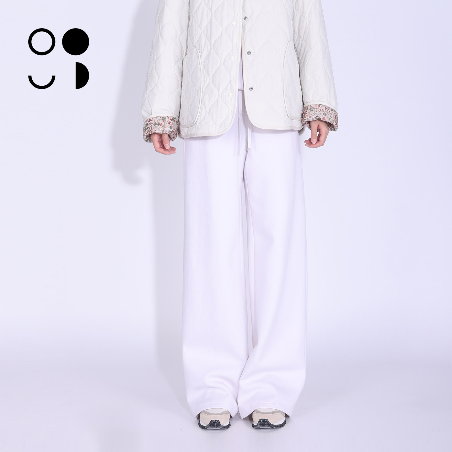 WZWJ/未知未觉抽绳阔腿卫裤女松紧腰垂感宽松休闲裤W635K11324图片