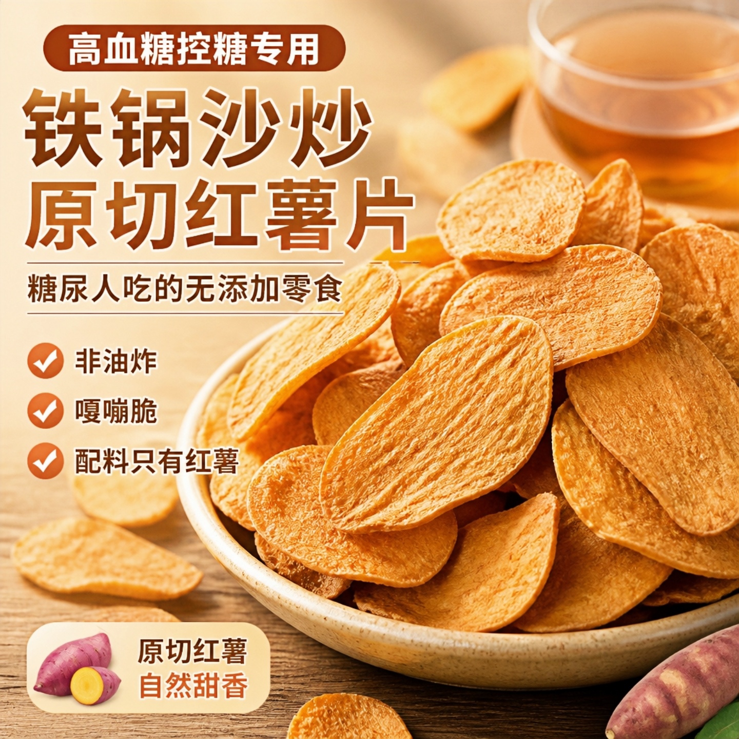 非油炸农家红薯片鲜切红薯片0添加原味香脆红薯地瓜干休闲小零食