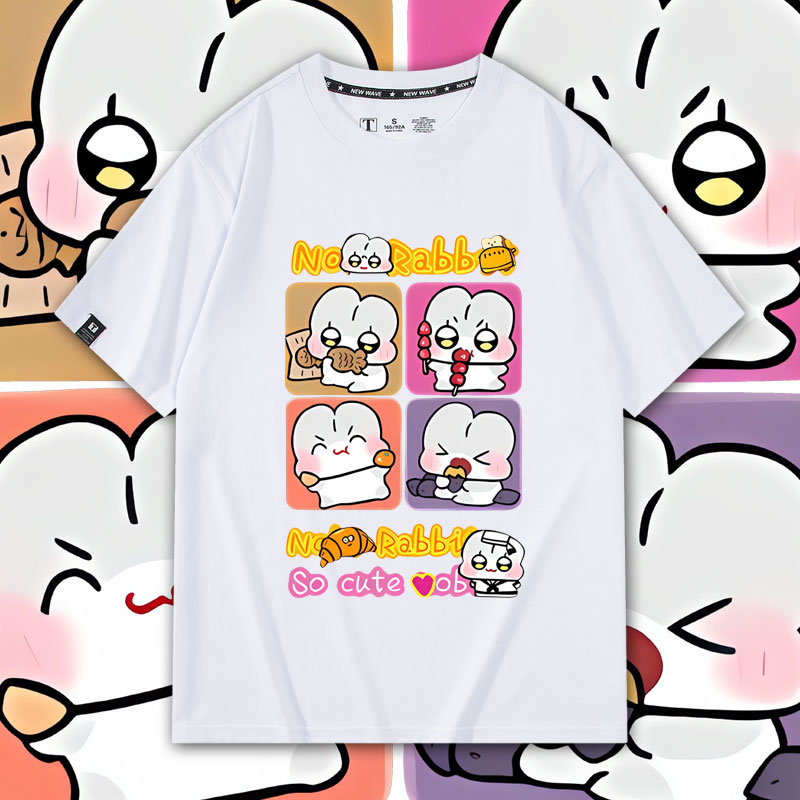 诺比小兔nobi周边纯棉印花T恤衫