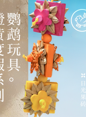Gugi鹦鹉玩具·日光果砖橙黄度假系列单品啃咬解闷颜值鹦鹉鸟磨牙