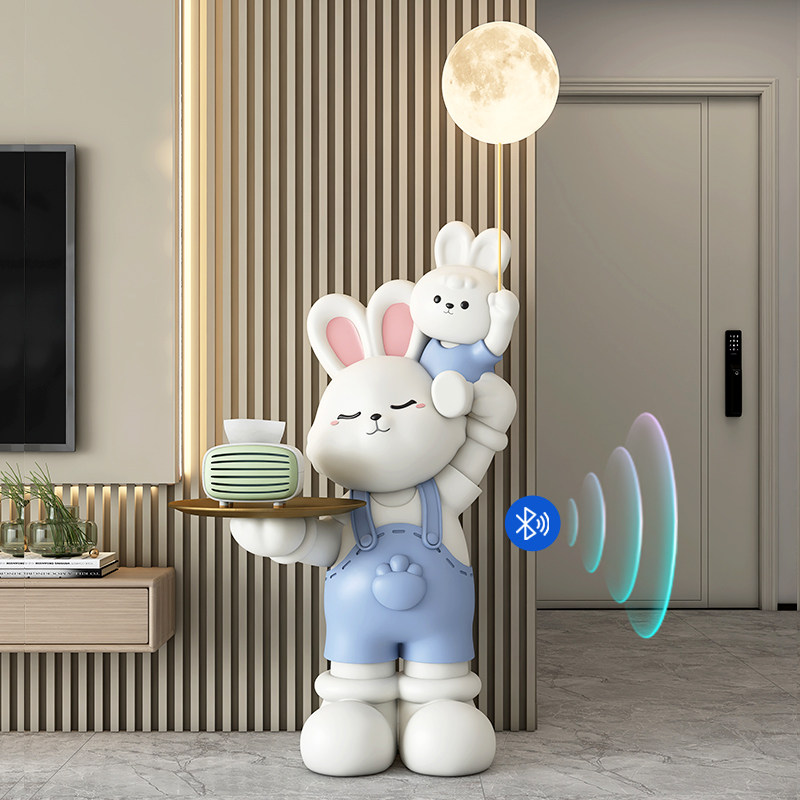 客厅大型兔子落地灯摆件电视柜沙发旁家居卧室装饰品乔迁新居礼品,家居饰品,落地摆件,淘宝优惠券,粉丝福利购,淘宝优惠卷