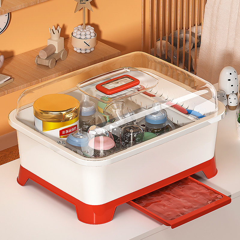 奶瓶收纳盒婴儿碗筷沥水架置物柜防尘带盖子宝宝副食品工具餐具收,婴童用品,奶瓶储存盒/奶瓶盒,淘宝优惠券,粉丝福利购,淘宝优惠卷