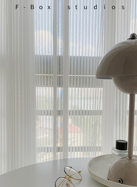 FBox窗帘透光不透人雪纺白纱客厅阳台光影纱条纹纱梦幻竖百叶纱帘