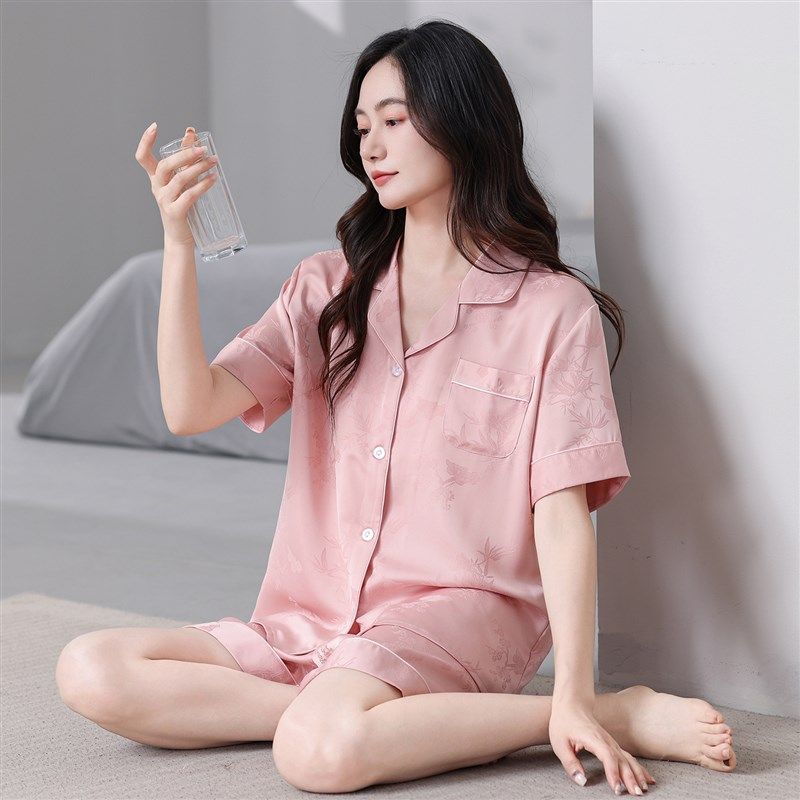 夏季睡衣女套装青中年女士短袖薄款丝绸宽松甜美冰丝家居服两件套,女士内衣/男士内衣/家居服,睡衣/家居服套装,淘宝优惠券,粉丝福利购,淘宝优惠卷