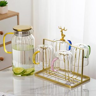 玻璃水杯家用乔迁新居客厅待客喝水轻奢水壶茶具套装 杯子水具套装