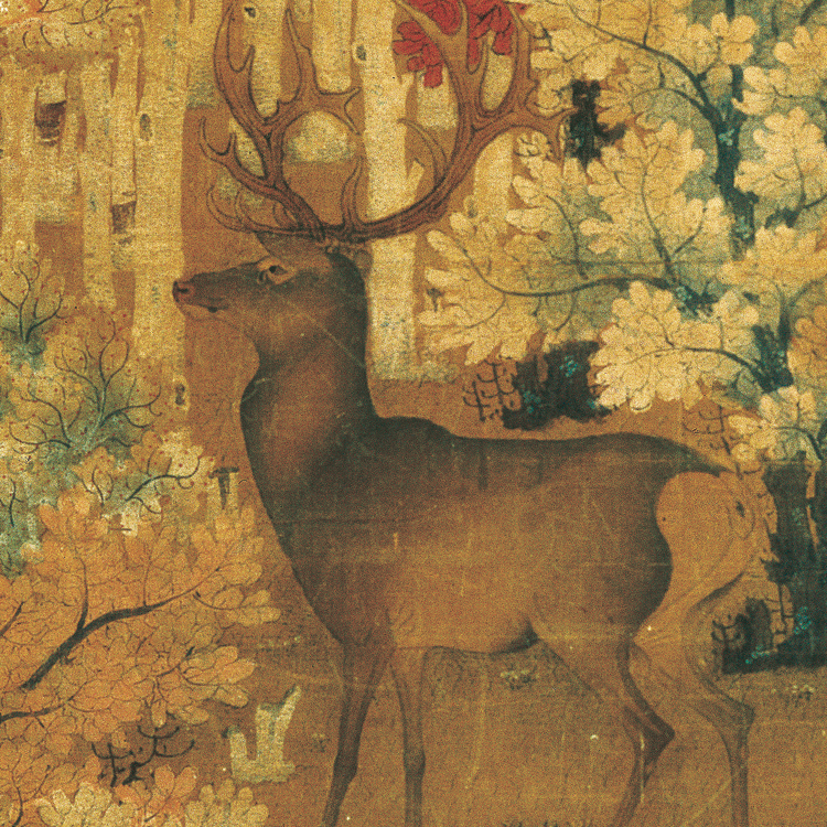 五代丹凤呦鹿图彷古画古代名画真迹覆制品国画挂轴卷轴玄关花鸟画