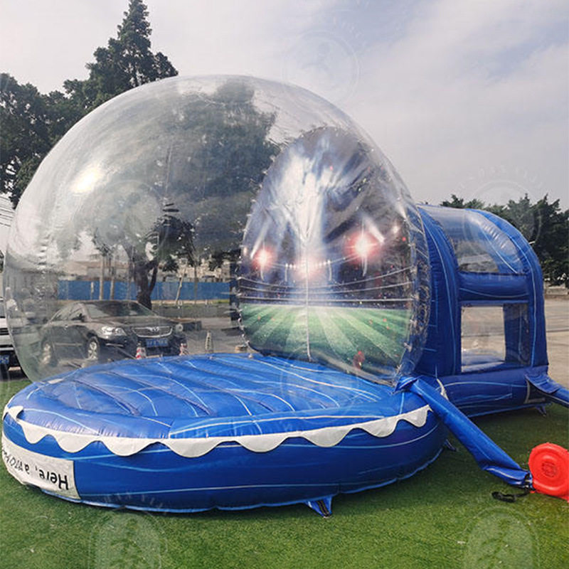透明充气雪花球泡泡屋娱乐蹦床夏日星空观赏透明帐篷户外野营屋