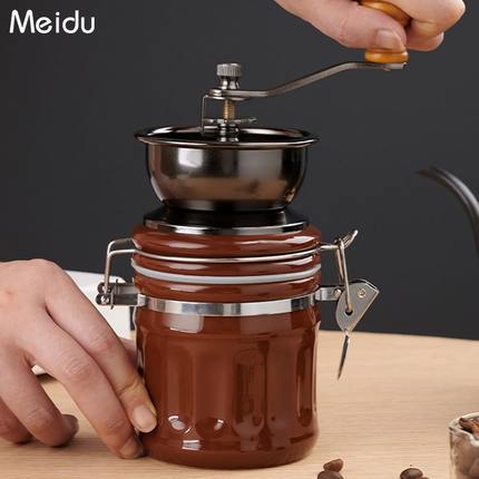 咖啡豆研磨器手摇磨豆机手磨咖啡机家用小型磨粉机器具复古磨豆器