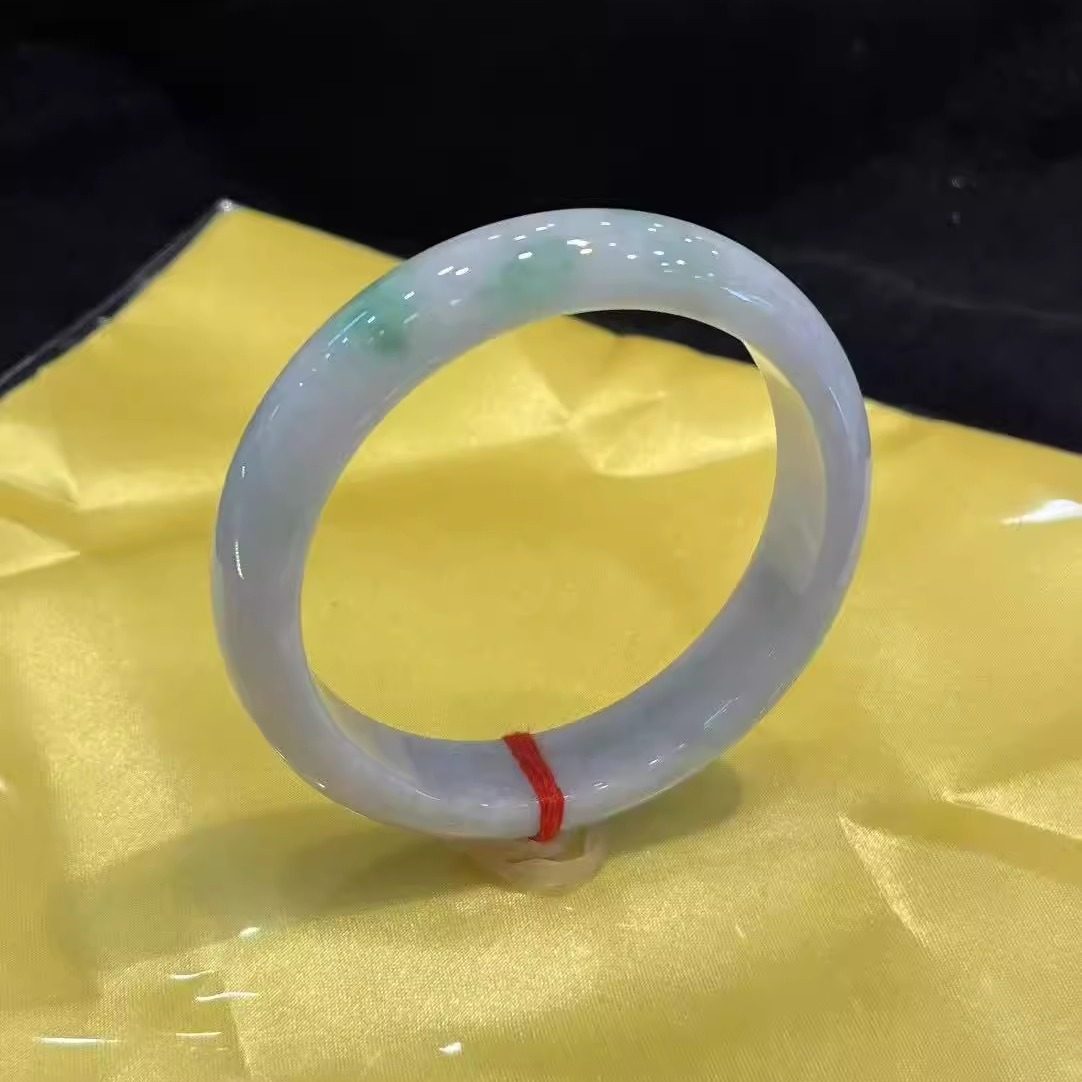 最相物缅甸翡翠手镯女玉镯子糯冰种纯色玉手镯天然A货饰品送妈妈