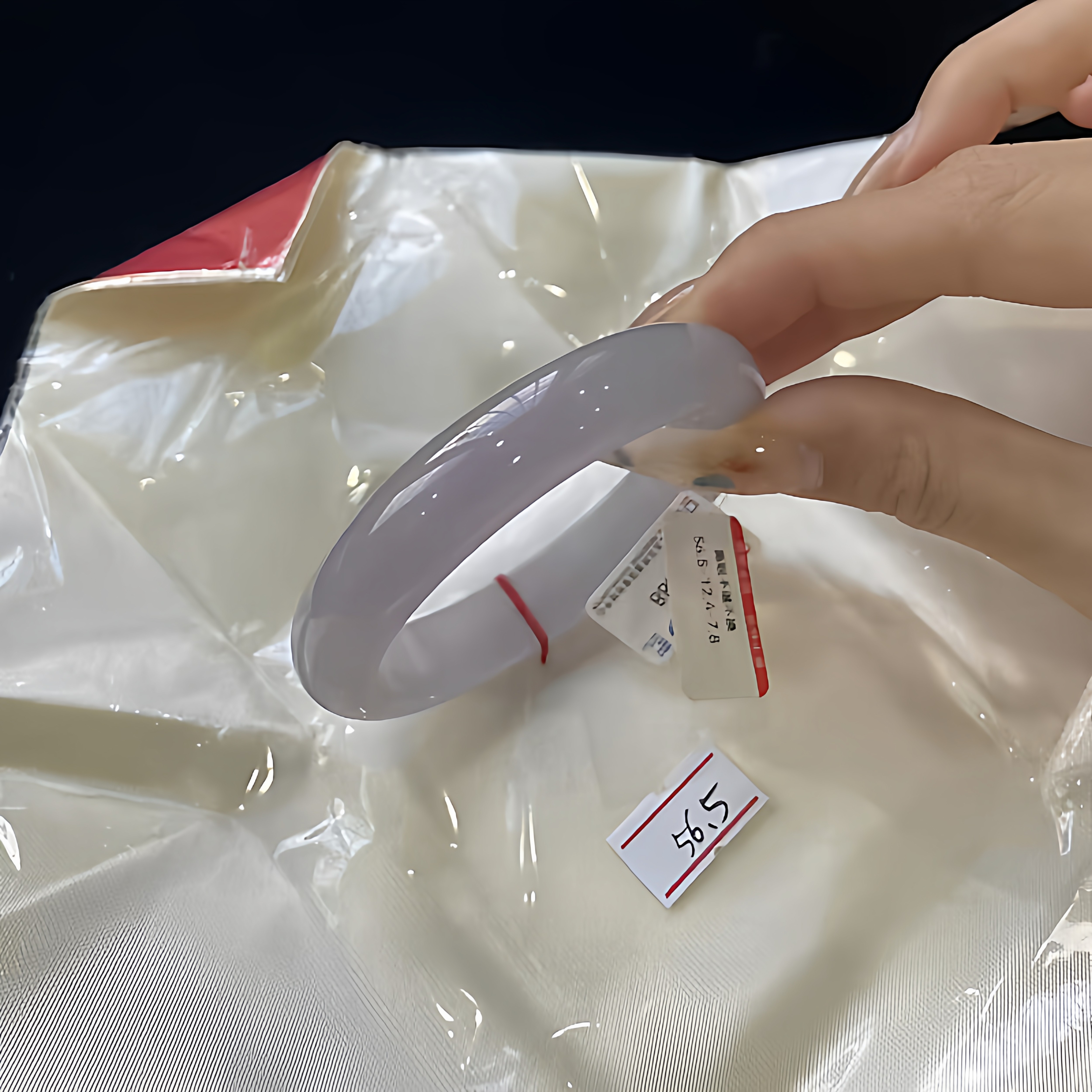 最相物"烟墨系列"高端缅甸翡翠女正品冰种飘花紫罗兰玉手镯子处理