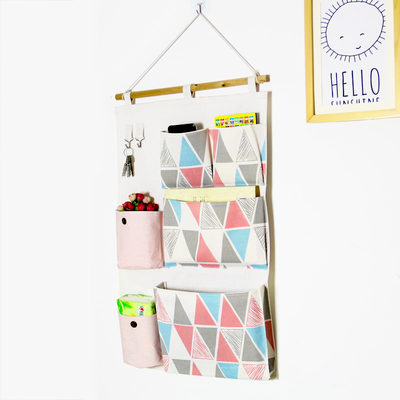 大容量布艺收纳挂袋墙挂式学生宿舍门后床头收纳袋悬挂式墙上挂袋