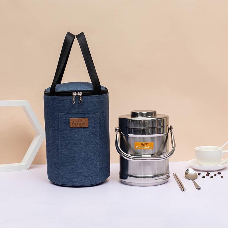 保温桶套保温套加厚大容量圆形饭盒袋手提防水圆桶铝箔纸便当包