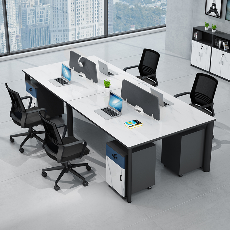 职员隔断新款桌椅组合简约室家具电脑桌屏风四人位办公桌员工工位