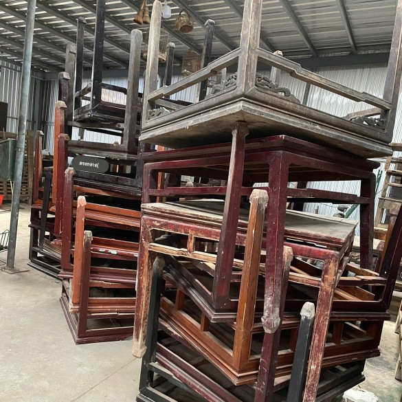 民俗老物件老方桌旧条凳民俗博物馆展览装饰道具摆件覆古古典怀旧