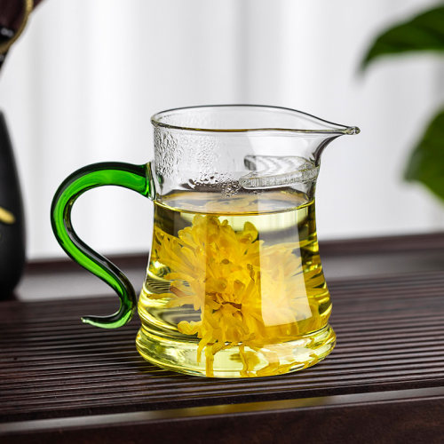 公道杯泡茶水杯月牙杯茶漏一体耐热玻璃杯加厚沏茶杯功夫茶具