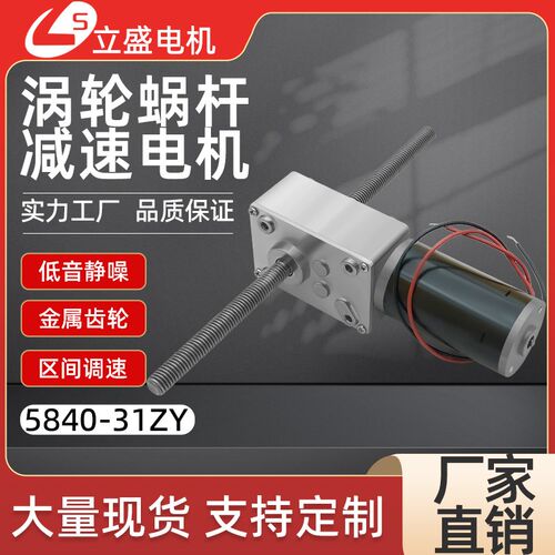 立盛5840-31ZY双出轴72mm丝杆直流减速电机12v24v直角调速马达