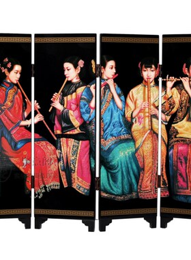 木质屏风家居摆件节日商务公关出差出国文化礼品陈逸飞油画 夜宴
