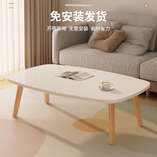 客厅家用小户型茶边几角几实木小桌子阳台茶桌餐桌 摺叠茶几免安装