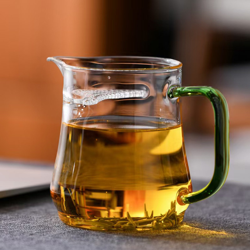 北大史玻璃加厚公道杯茶漏一体茶海大号分茶器清新茶具带月牙过滤图片