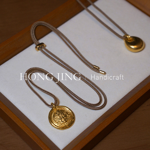 玉石黄金吊坠挂绳八股项链绳男女通用款 洪菁手作 老铺同款