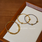 款 洪菁手作 四季 手绳盘缠手链编绳串珠手串黄金手链金吊坠链子