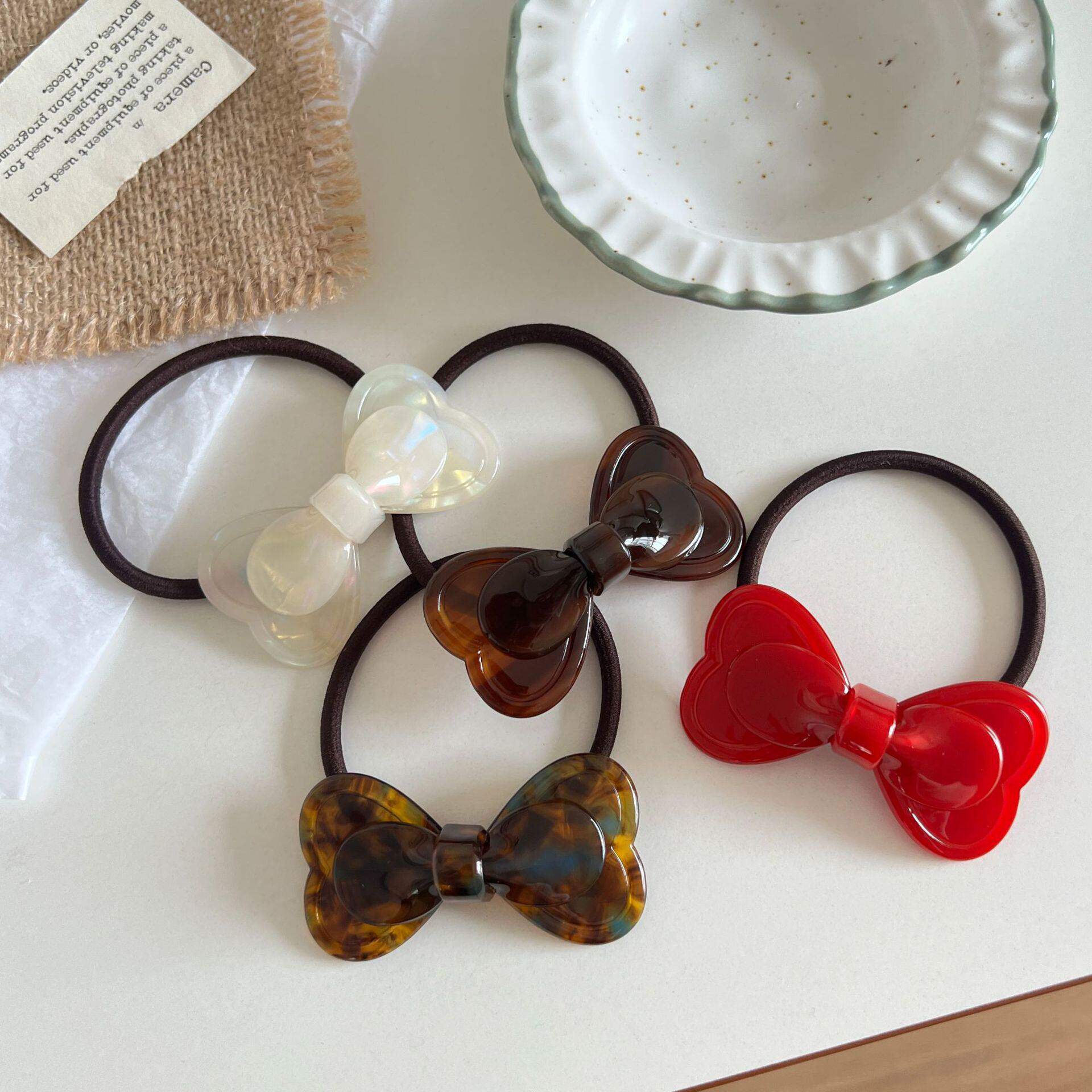 2026年醋酸蝴蝶结发绳耐用高级感发圈高弹力皮筋气质扎发头绳发饰