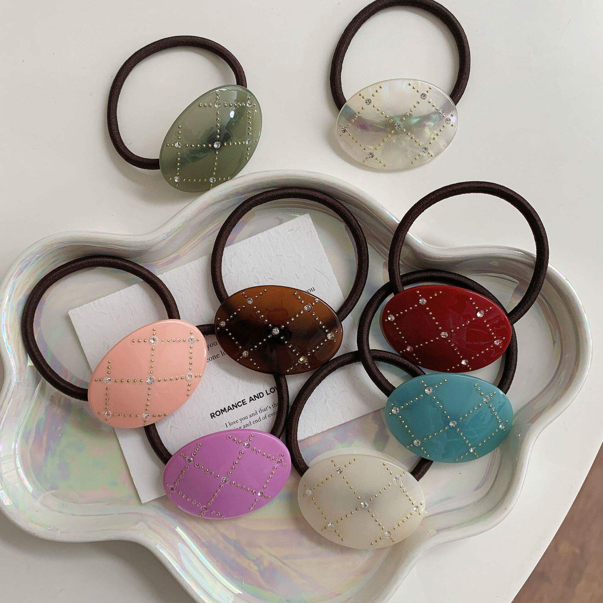 精致满天星彩钻半圆发圈发绳高级感高弹力皮筋女扎马尾头绳子皮套